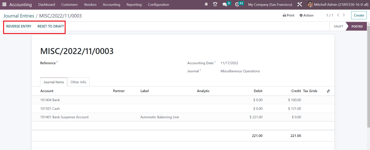 Journal Entries | Let's Learn Odoo
